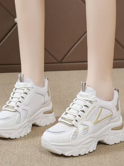 stylub Mesh Lace Up Platform Sneakers