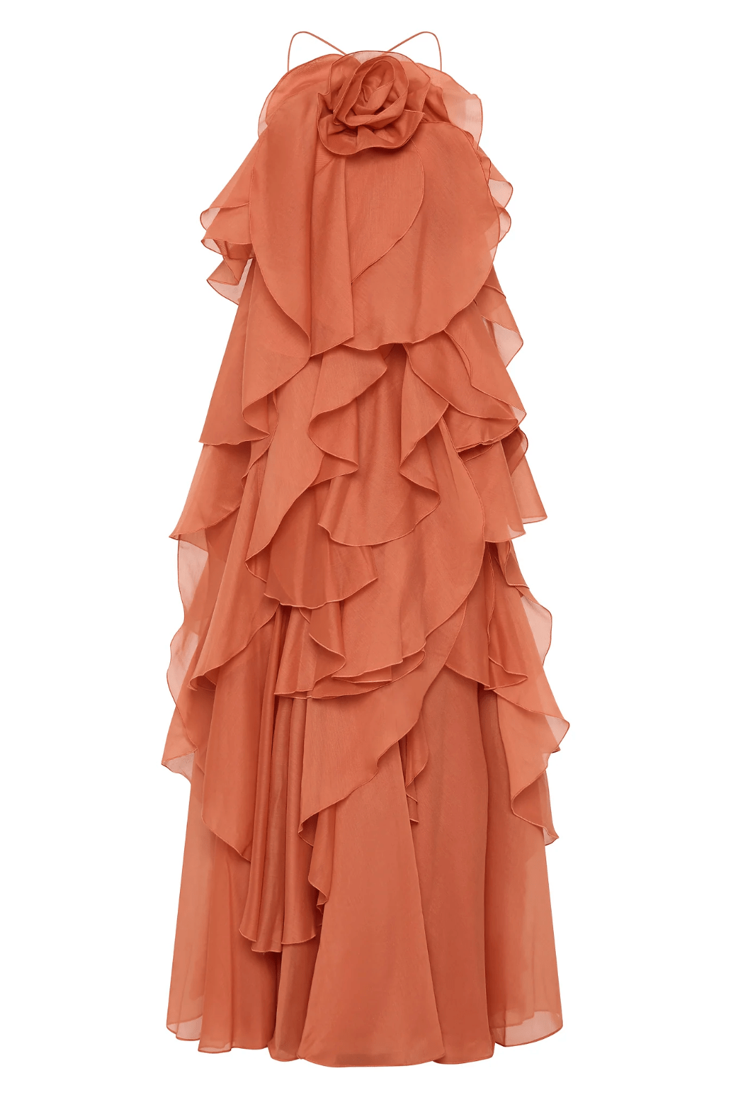 stylub Nephele - Long Halter Ruffle Cocktail Dress