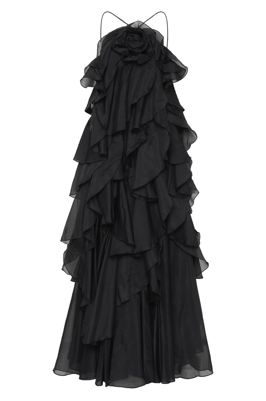 stylub Nephele - Long Halter Ruffle Cocktail Dress