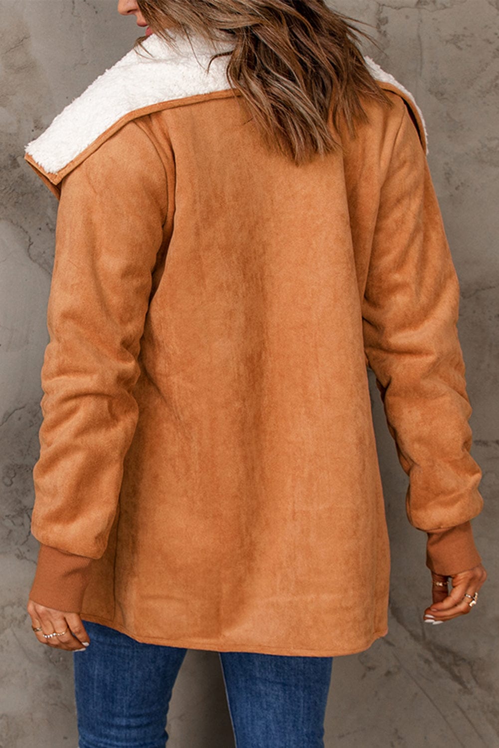 stylub Open Front Long Sleeve Sherpa Jacket