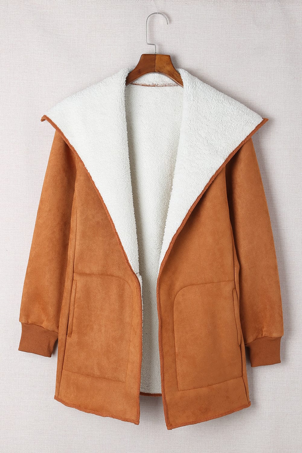 stylub Open Front Long Sleeve Sherpa Jacket