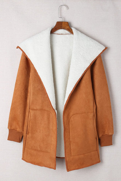 stylub Open Front Long Sleeve Sherpa Jacket