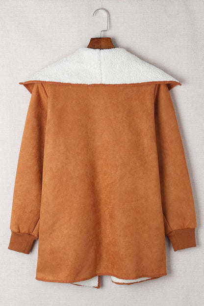 stylub Open Front Long Sleeve Sherpa Jacket