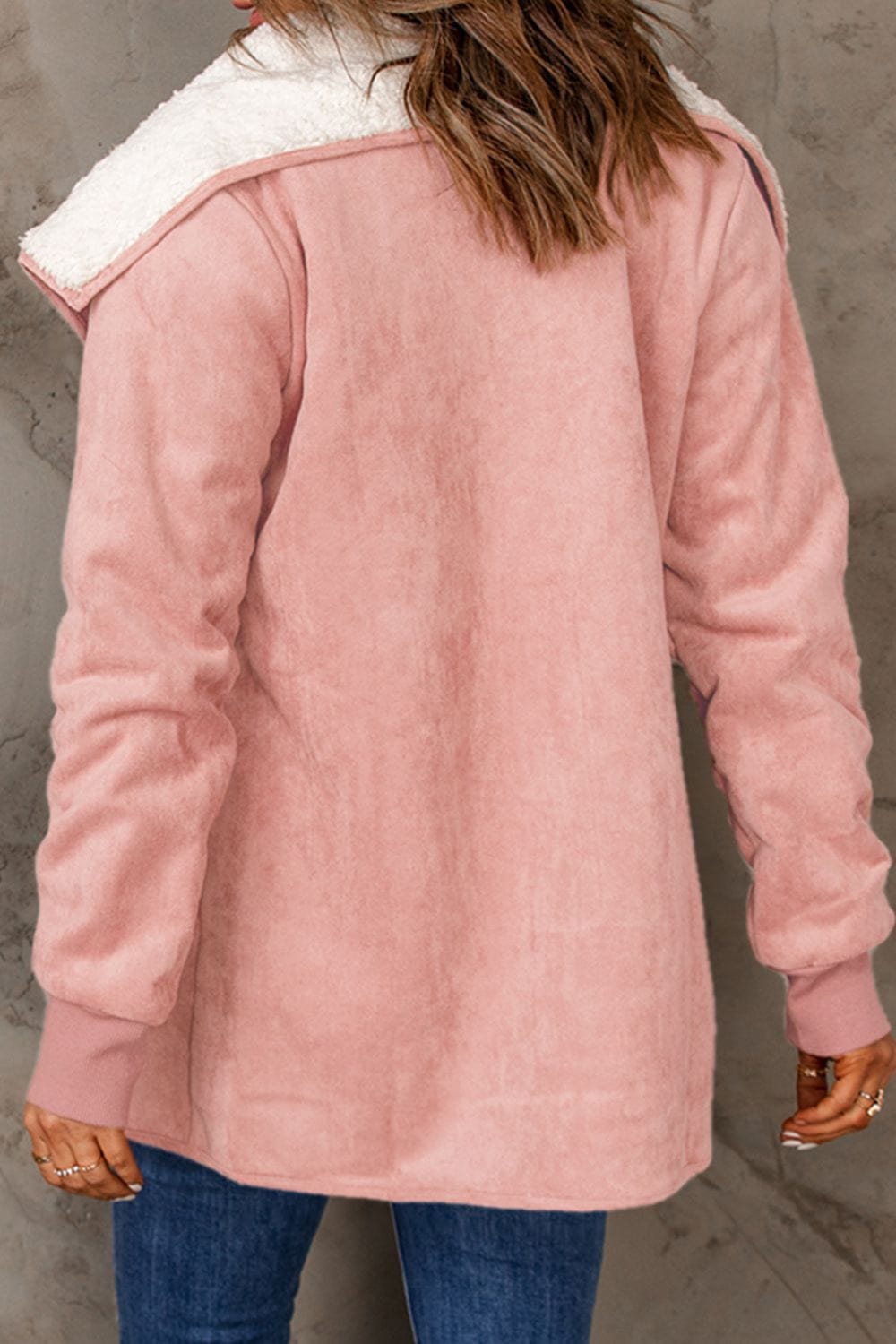 stylub Open Front Long Sleeve Sherpa Jacket