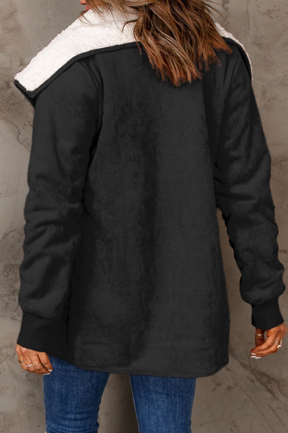 stylub Open Front Long Sleeve Sherpa Jacket