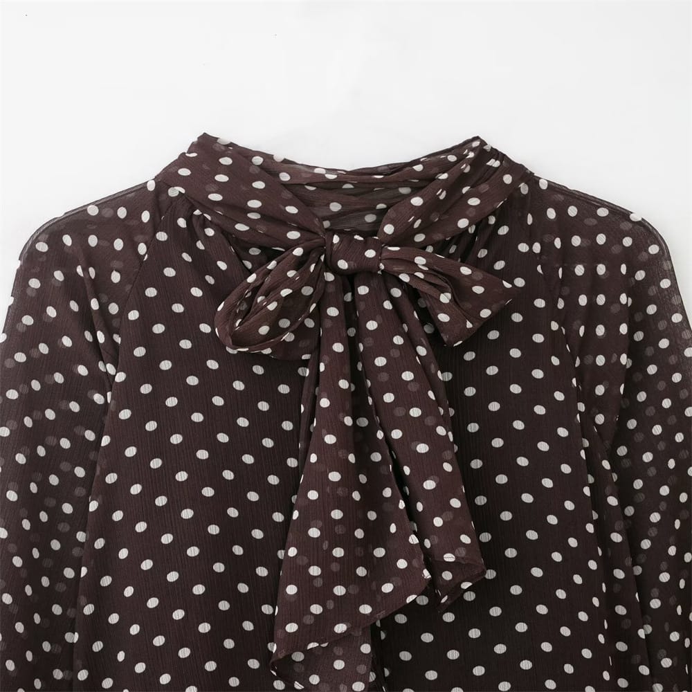 Stylub Polka Dot Bow-Tie Blouse — The Print Top That Feels Like a Mood