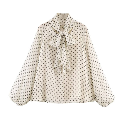 Stylub Polka Dot Bow-Tie Blouse — The Print Top That Feels Like a Mood