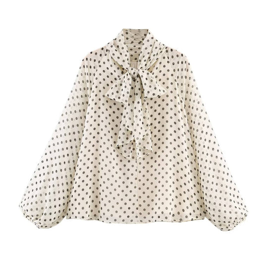 Stylub Polka Dot Bow-Tie Blouse — The Print Top That Feels Like a Mood