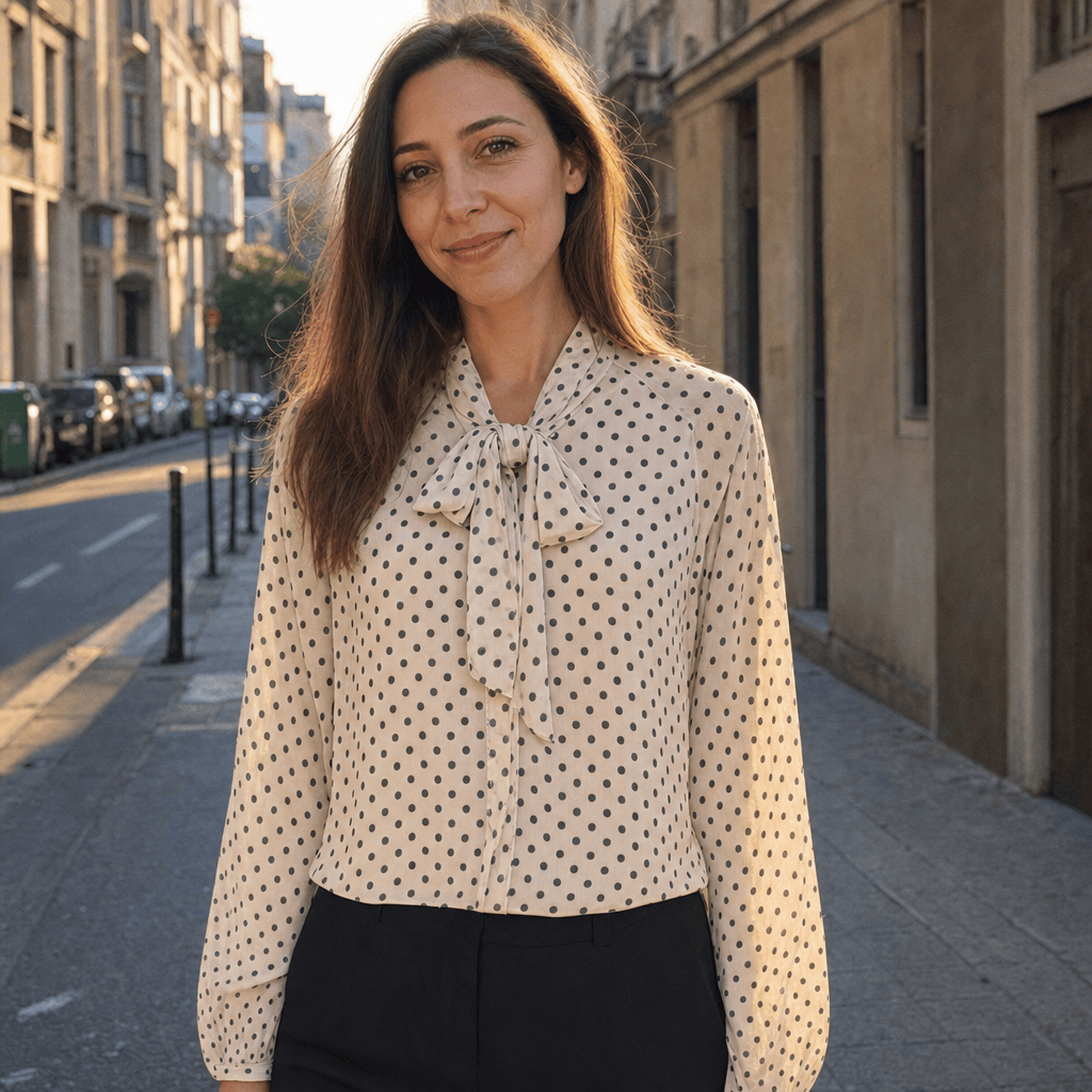Stylub Polka Dot Bow-Tie Blouse — The Print Top That Feels Like a Mood