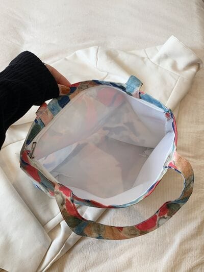 stylub Printed Canvas Handbag with Zipper