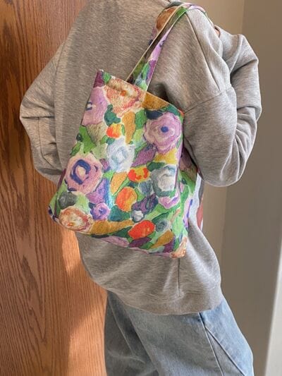 stylub Printed Canvas Handbag with Zipper