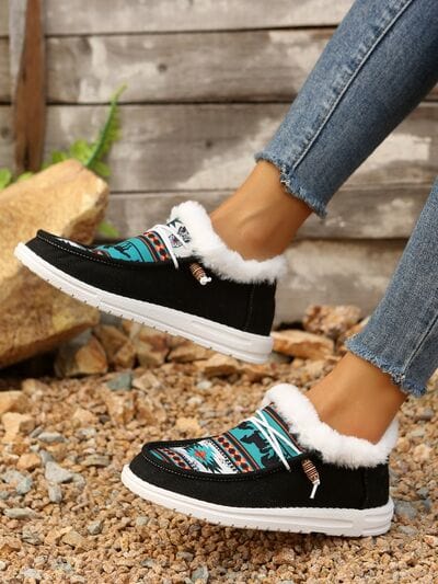 stylub Printed Round Toe Flat Slip-Ons