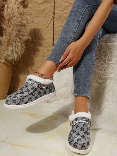 stylub Printed Round Toe Flat Slip-Ons