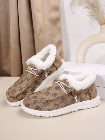 stylub Printed Round Toe Flat Slip-Ons