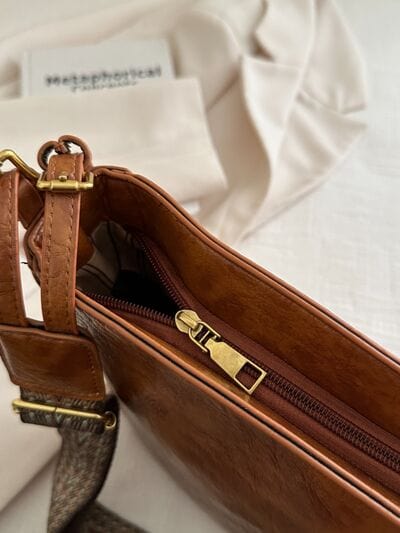 stylub PU Leather Adjustable Strap Crossbody Bag with Pouch