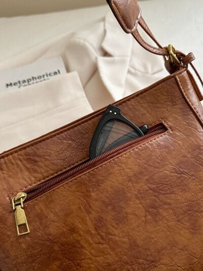 stylub PU Leather Adjustable Strap Crossbody Bag with Pouch