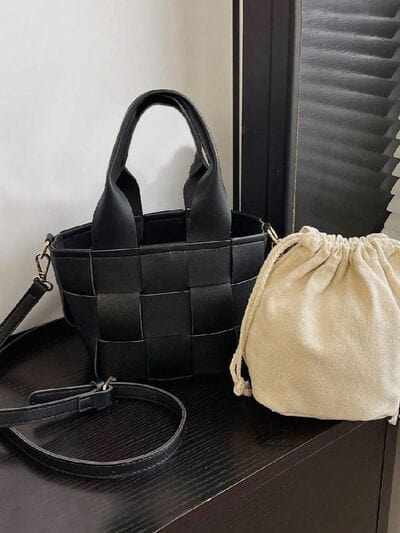 stylub PU Leather Braided Bucket Bag