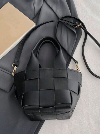 stylub PU Leather Braided Bucket Bag