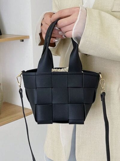 stylub PU Leather Braided Bucket Bag