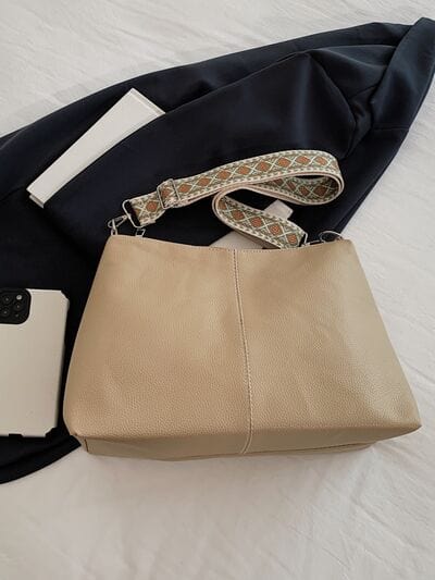 stylub PU Leather Geometric Pattern Strap Shoulder Bag