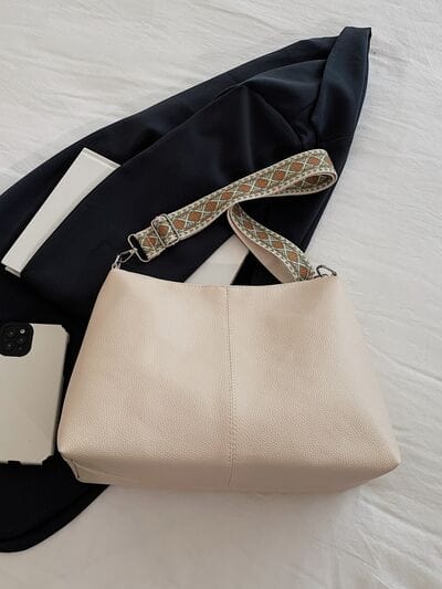 stylub PU Leather Geometric Pattern Strap Shoulder Bag