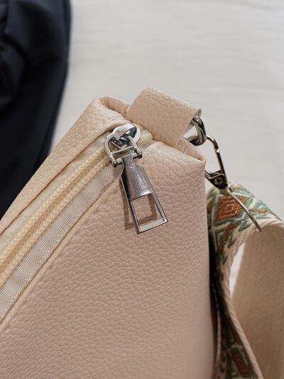 stylub PU Leather Geometric Pattern Strap Shoulder Bag