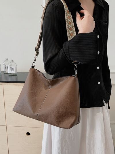 stylub PU Leather Geometric Pattern Strap Shoulder Bag