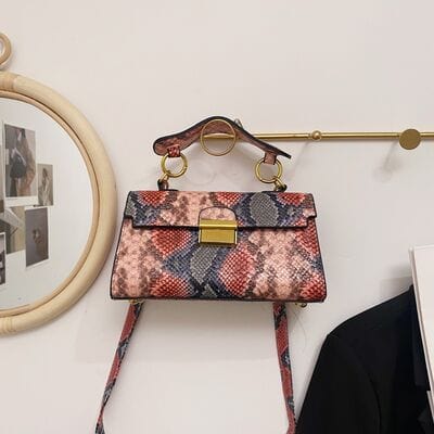 stylub PU Leather Snakeskin Print Crossbody Bag