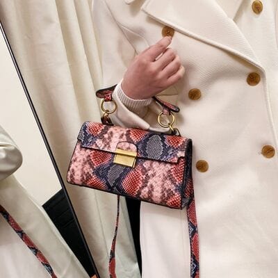 stylub PU Leather Snakeskin Print Crossbody Bag