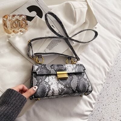 stylub PU Leather Snakeskin Print Crossbody Bag