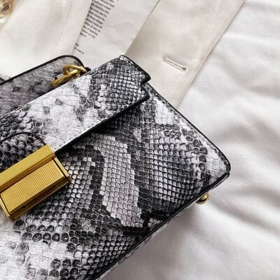 stylub PU Leather Snakeskin Print Crossbody Bag