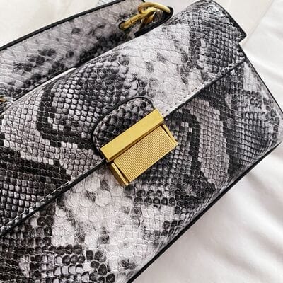 stylub PU Leather Snakeskin Print Crossbody Bag