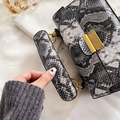 stylub PU Leather Snakeskin Print Crossbody Bag