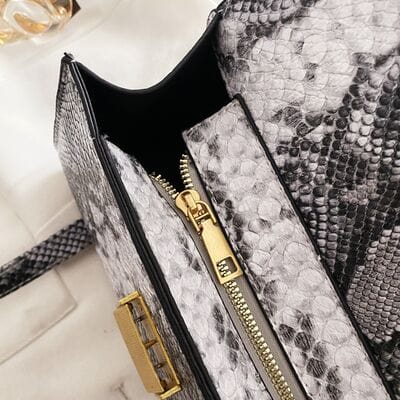 stylub PU Leather Snakeskin Print Crossbody Bag