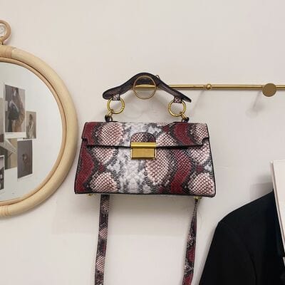 stylub PU Leather Snakeskin Print Crossbody Bag