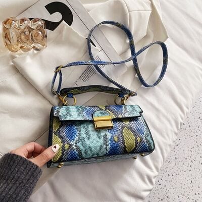 stylub PU Leather Snakeskin Print Crossbody Bag