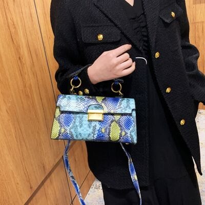 stylub PU Leather Snakeskin Print Crossbody Bag
