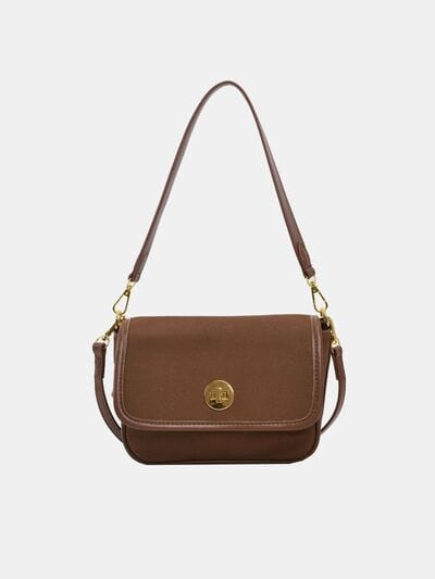 stylub PU Leather Suede Twist-Lock Shoulder Bag