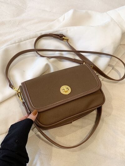 stylub PU Leather Suede Twist-Lock Shoulder Bag