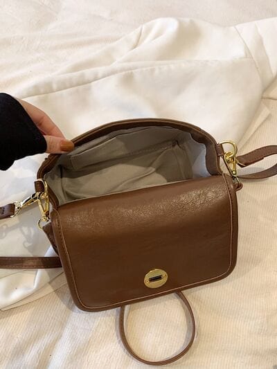 stylub PU Leather Suede Twist-Lock Shoulder Bag