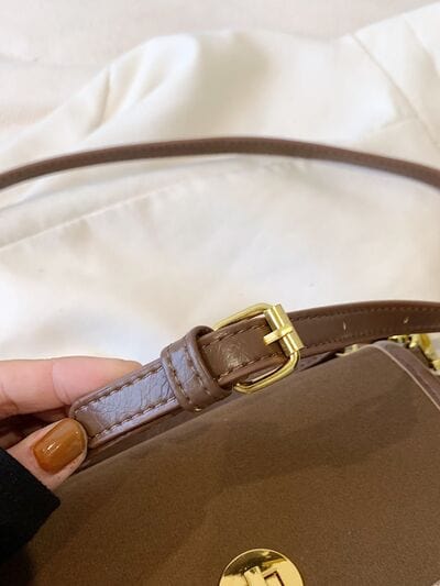 stylub PU Leather Suede Twist-Lock Shoulder Bag