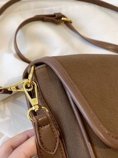 stylub PU Leather Suede Twist-Lock Shoulder Bag