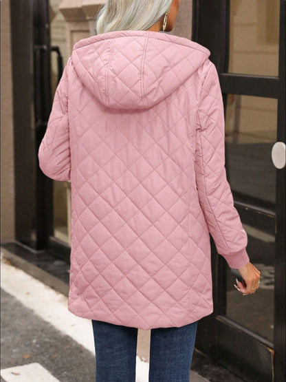 stylub Quilted Zip Up Hooded Jacket with Pockets