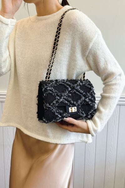 stylub Raw Hem Denim Crossbody Bag