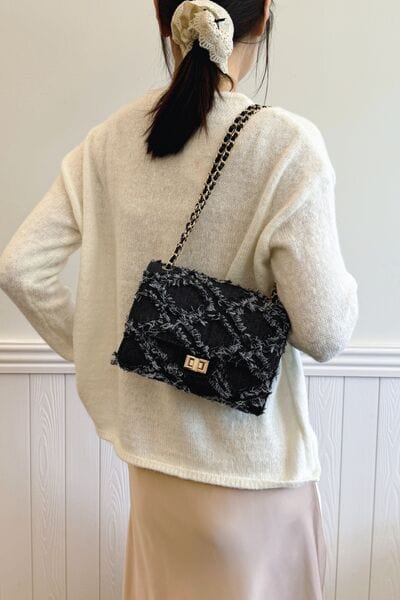stylub Raw Hem Denim Crossbody Bag