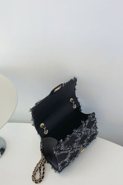 stylub Raw Hem Denim Crossbody Bag