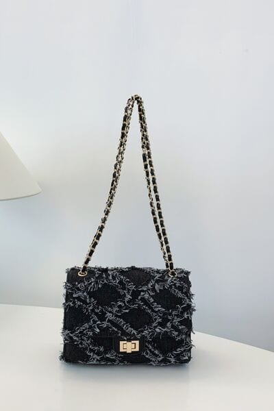 stylub Raw Hem Denim Crossbody Bag