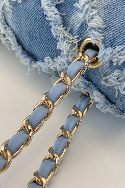 stylub Raw Hem Denim Crossbody Bag