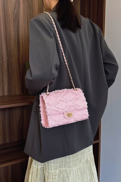 stylub Raw Hem Denim Crossbody Bag