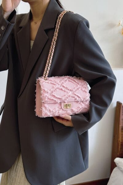 stylub Raw Hem Denim Crossbody Bag